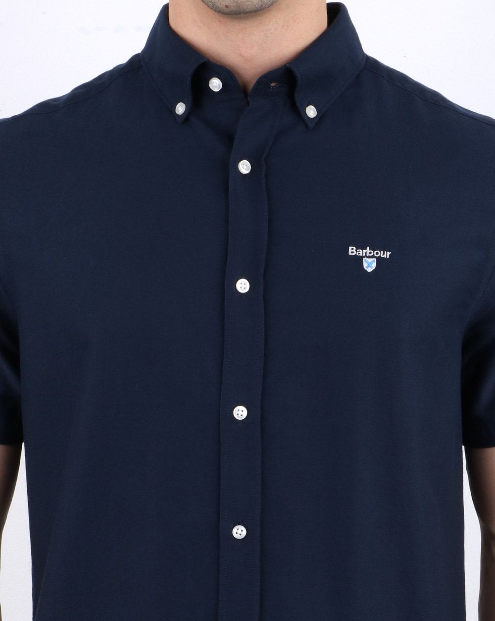 Barbour Oxford Kurzarmhemd Marineblau