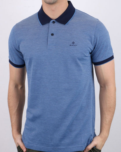 Gant Oxford Pique Rugger Poloshirt, Pazifikblau