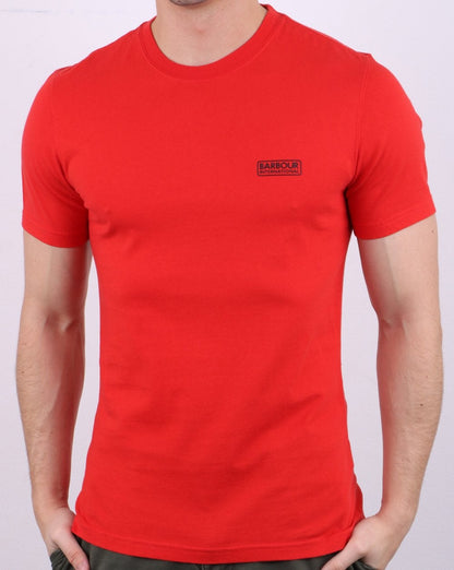 Barbour International – Rotes T-Shirt mit kleinem Logo