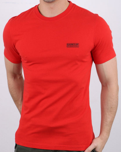 Barbour International – Rotes T-Shirt mit kleinem Logo
