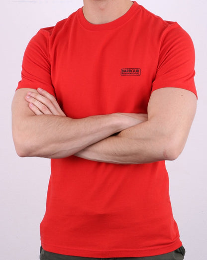 Barbour International – Rotes T-Shirt mit kleinem Logo