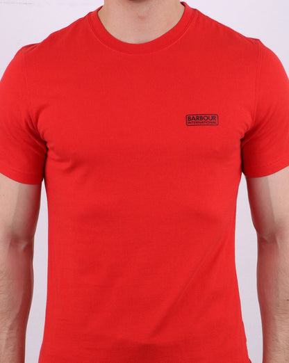Barbour International – Rotes T-Shirt mit kleinem Logo