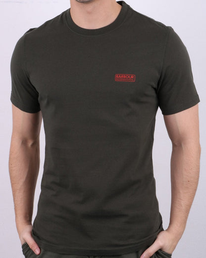 Barbour International – T-Shirt mit kleinem Logo, Dschungelgrün