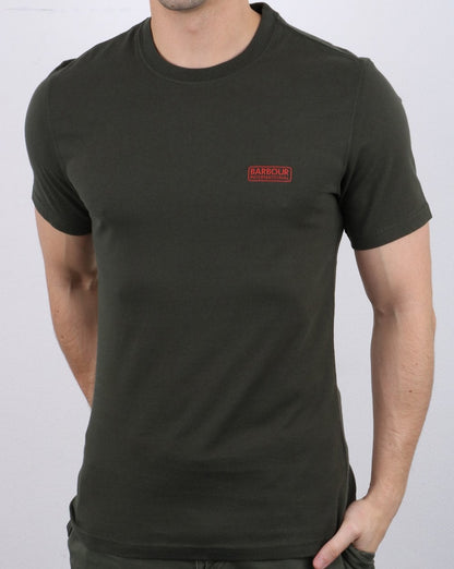 Barbour International – T-Shirt mit kleinem Logo, Dschungelgrün