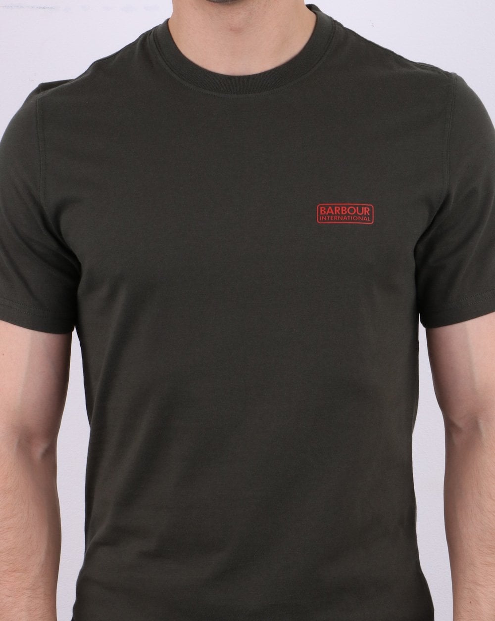 Barbour International – T-Shirt mit kleinem Logo, Dschungelgrün