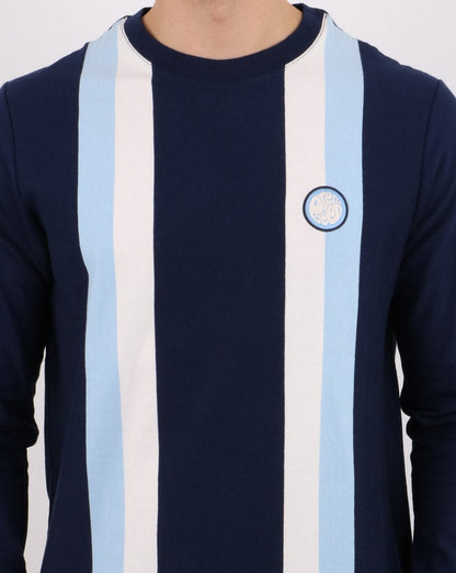 Pretty Green Workshop Langarm-T-Shirt Marineblau