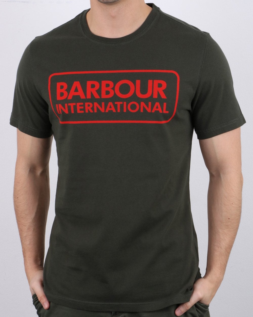 Barbour International Block Logo T-shirt Army Green
