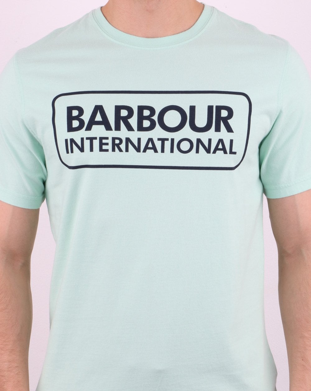 Barbour International – T-Shirt mit Blocklogo in Mintgrün
