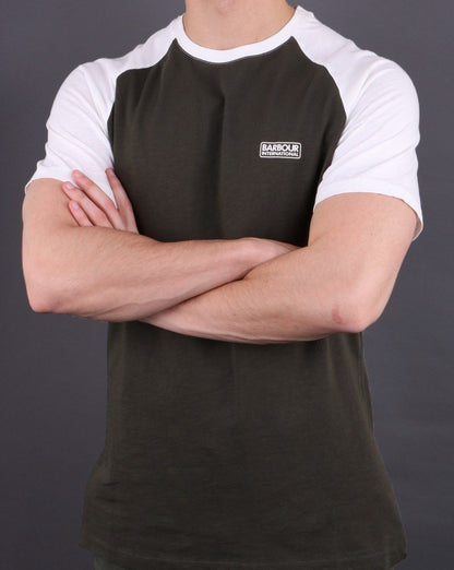 Barbour International Rivet Raglan Tee Grün