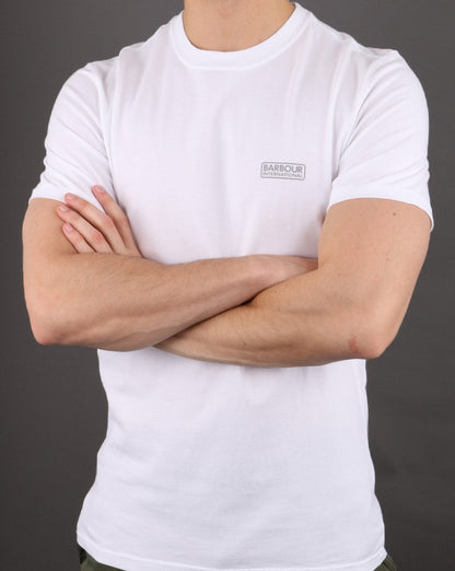 Barbour International – Weißes T-Shirt mit kleinem Logo