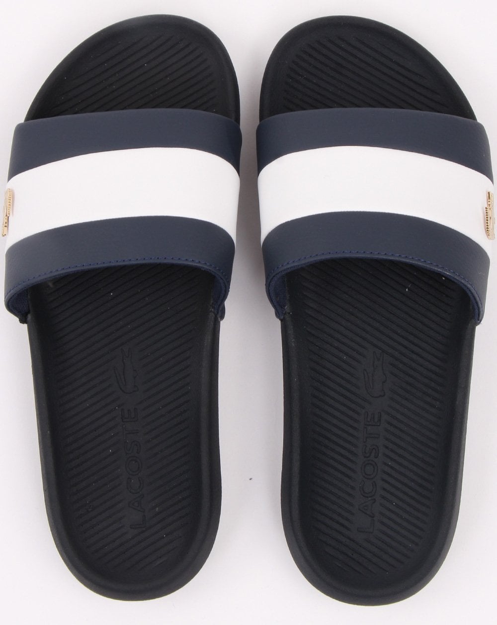 Lacoste Footwear Croco Slide Marineblau/Weiß