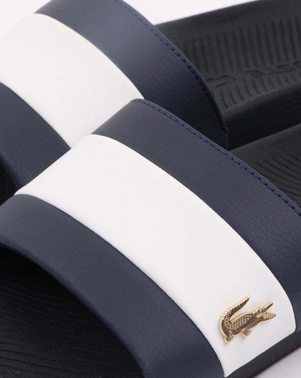 Lacoste Footwear Croco Slide Marineblau/Weiß