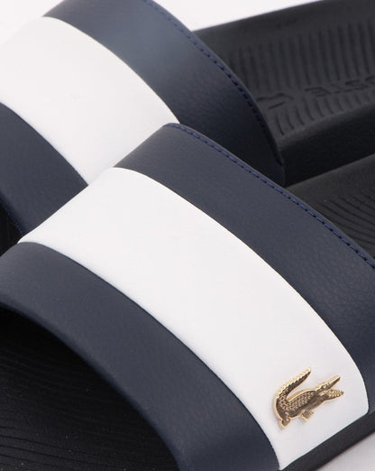 Lacoste Footwear Croco Slide Marineblau/Weiß