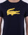 Lacoste Croc Print T Shirt Navy/Lemon