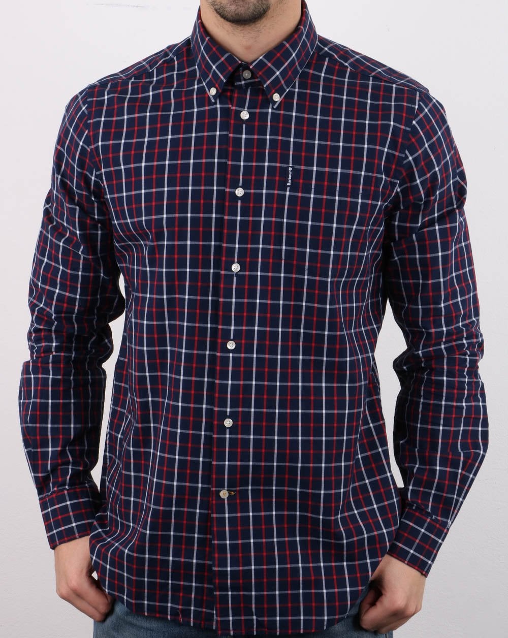 Barbour Tattersall Hemd Marineblau