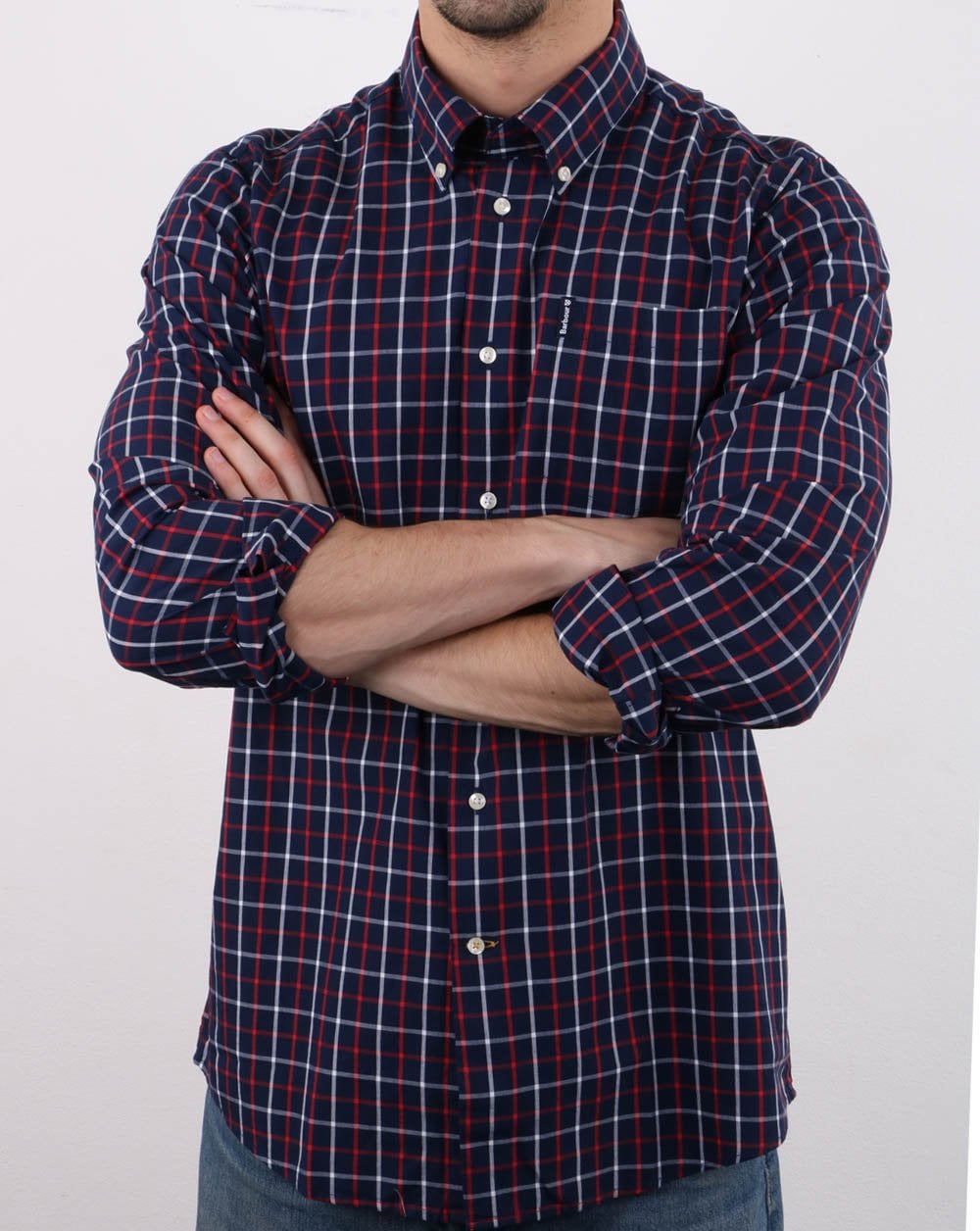 Barbour Tattersall Hemd Marineblau