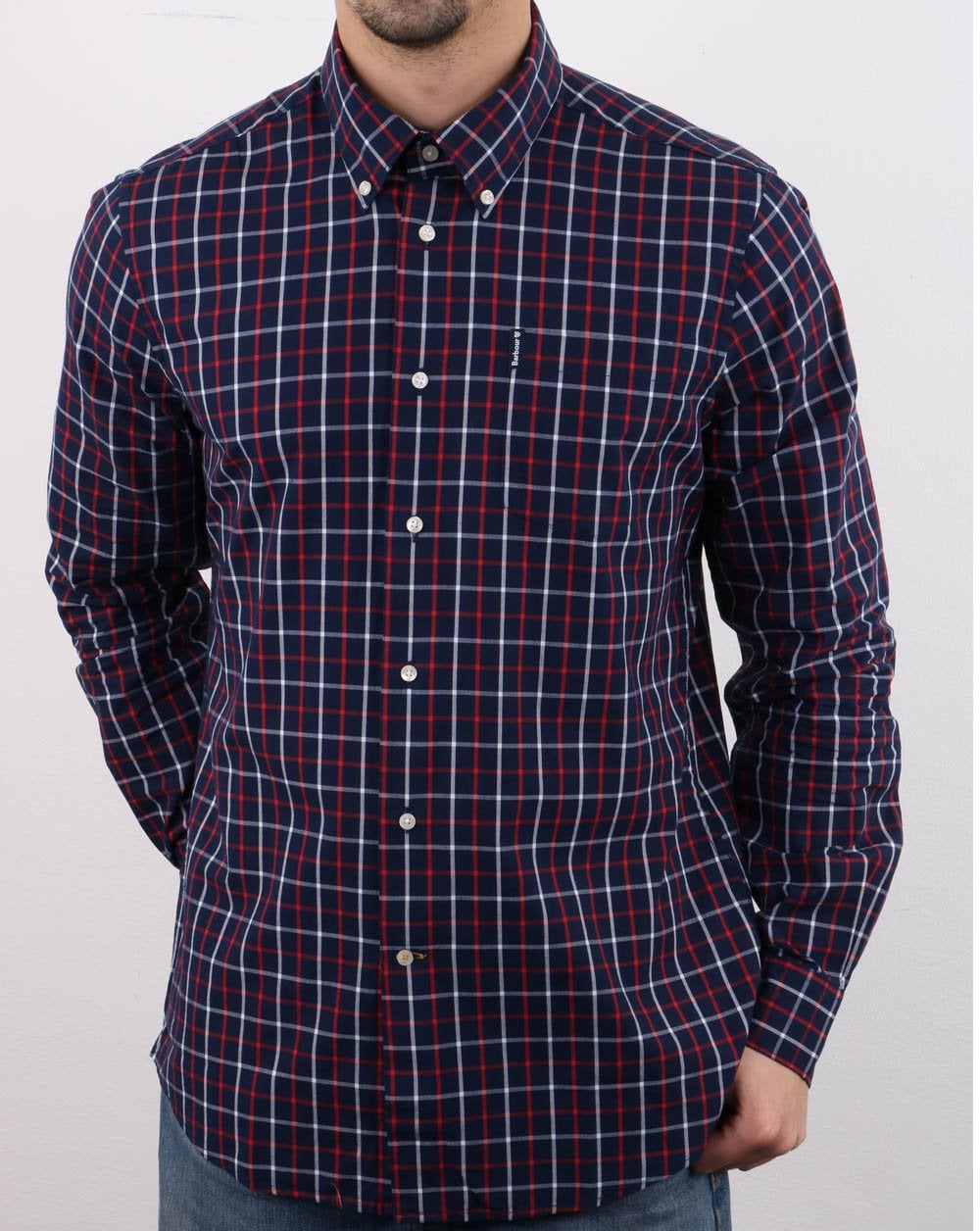 Barbour Tattersall Shirt Navy