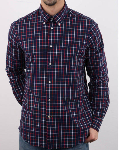 Barbour Tattersall Hemd Marineblau