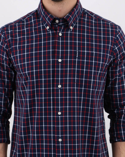 Barbour Tattersall Hemd Marineblau
