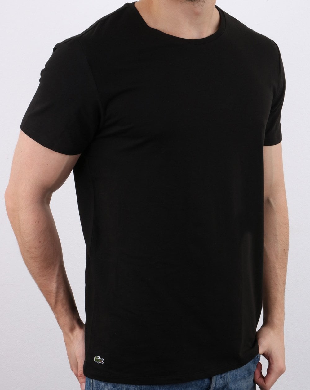 Lacoste – T-Shirts mit Rundhalsausschnitt im Doppelpack in Schwarz