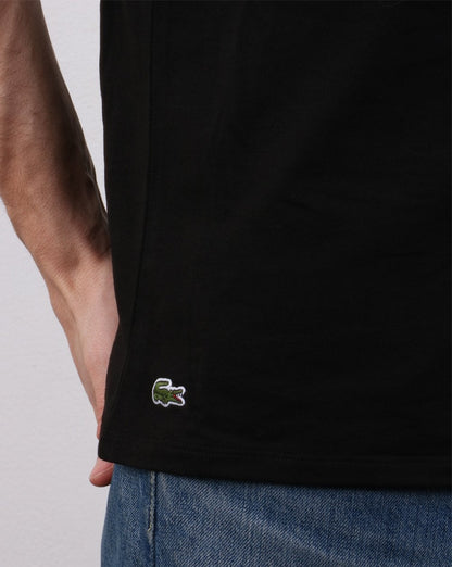 Lacoste – T-Shirts mit Rundhalsausschnitt im Doppelpack in Schwarz