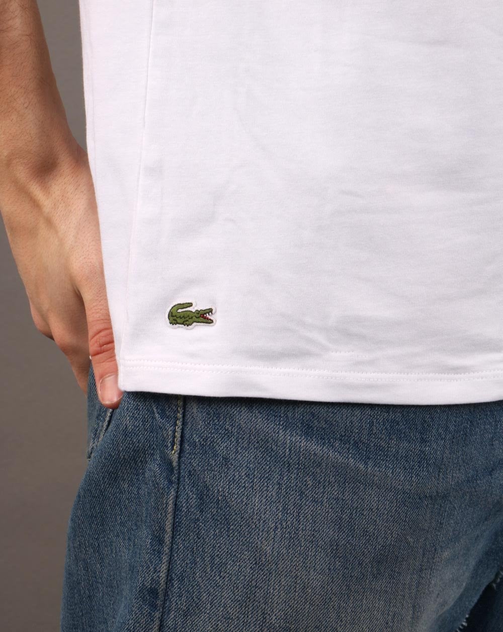 Lacoste – T-Shirts mit Rundhalsausschnitt im Doppelpack, Weiß