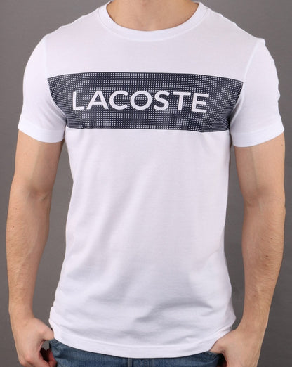 Lacoste Box T-Shirt Weiß/Marineblau