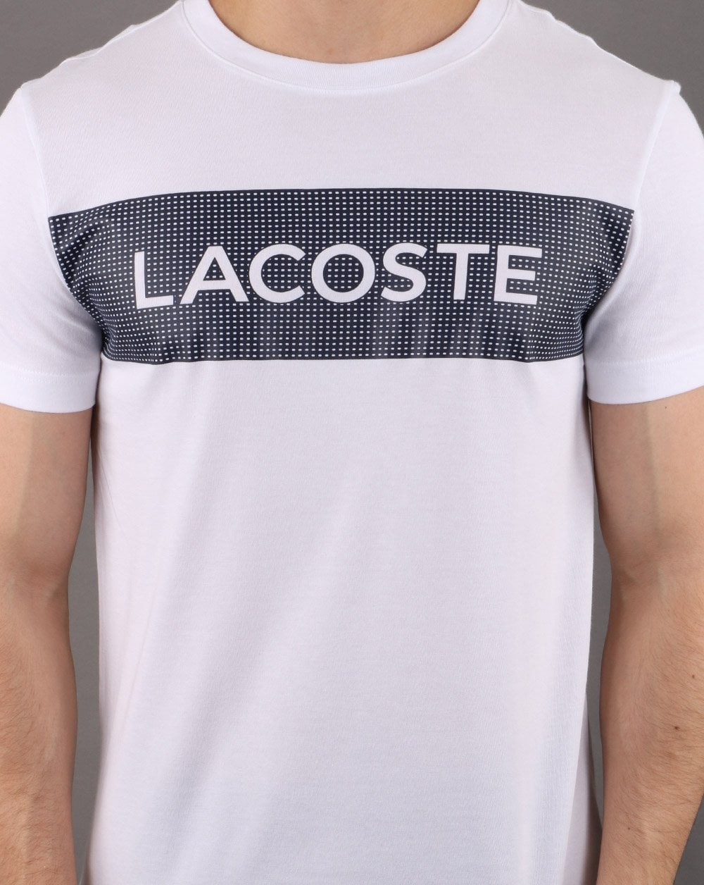 Lacoste Box T-Shirt Weiß/Marineblau