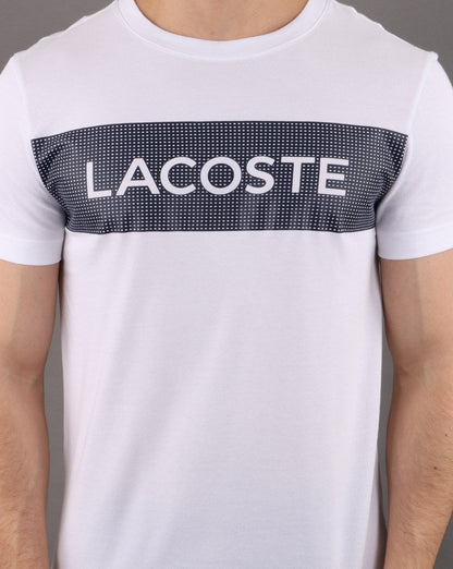 Lacoste Box T-Shirt Weiß/Marineblau