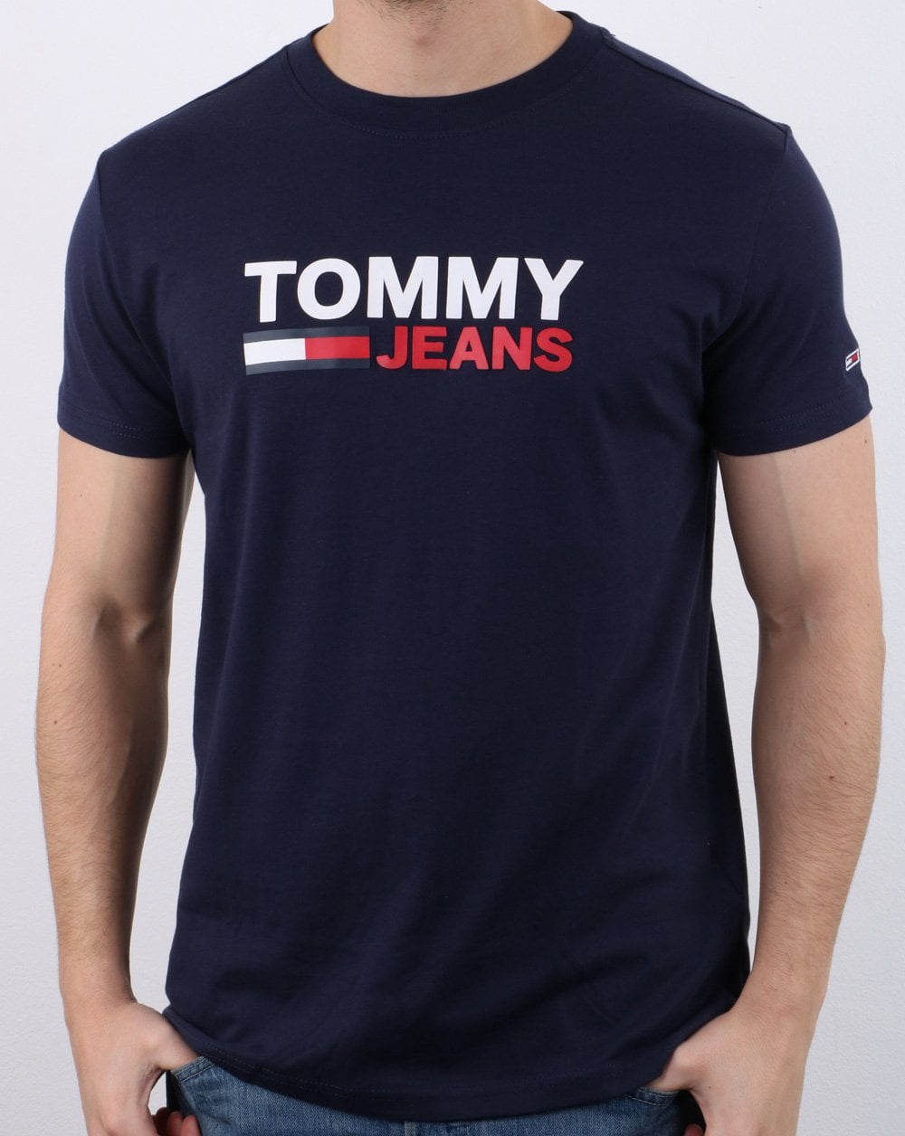Tommy Hilfiger Corp Logo-T-Shirt Marineblau