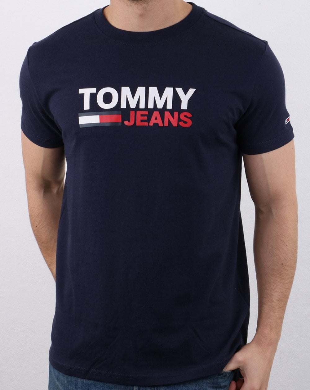 Tommy Hilfiger Corp Logo-T-Shirt Marineblau