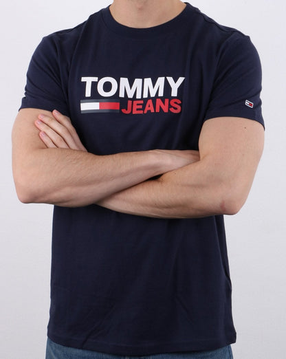 Tommy Hilfiger Corp Logo-T-Shirt Marineblau