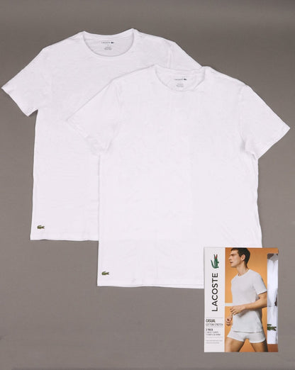 Lacoste – T-Shirts mit Rundhalsausschnitt im Doppelpack, Weiß