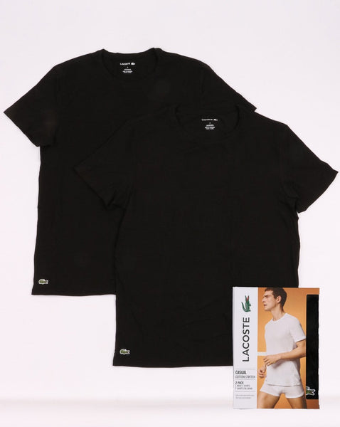 Lacoste Twin Pack Crew Neck T-shirts Black