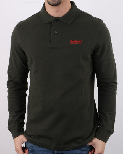 Barbour International Langarm-Poloshirt Dunkelgrün