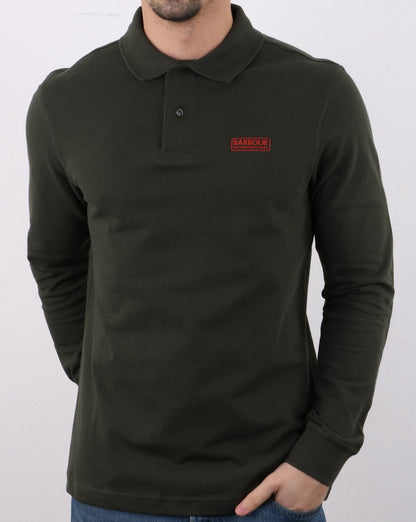 Barbour International Langarm-Poloshirt Dunkelgrün