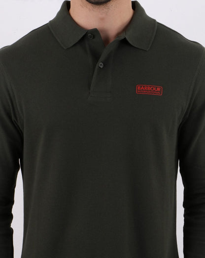 Barbour International Langarm-Poloshirt Dunkelgrün