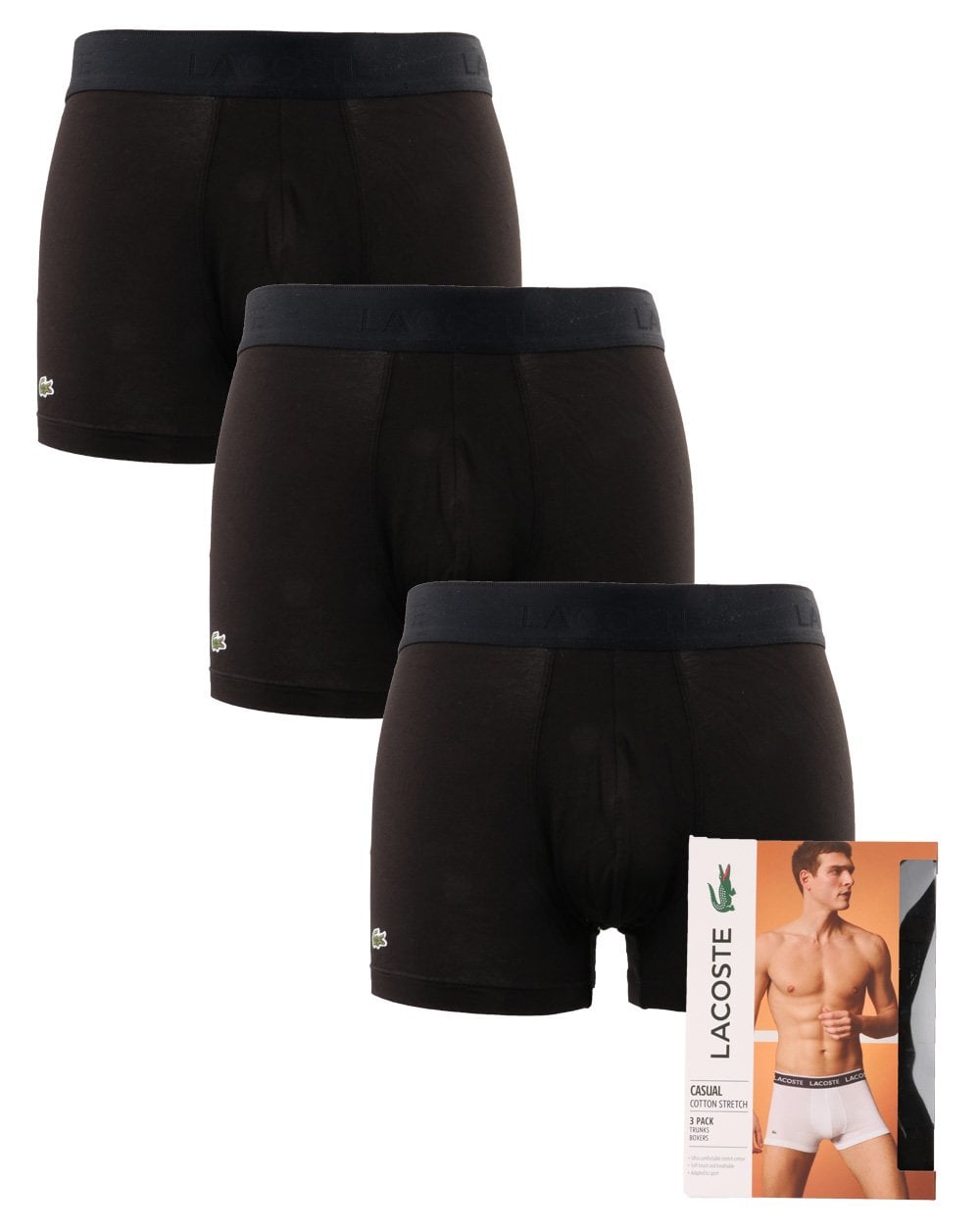 Lacoste Triple Pack Boxers Black/black