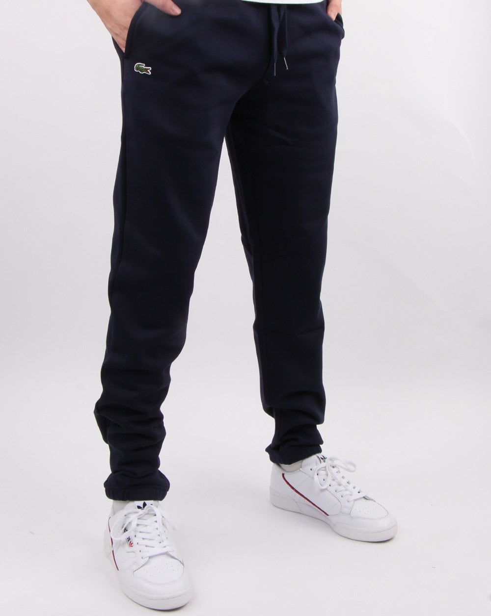 Lacoste Fleece-Trainingshose in Marineblau