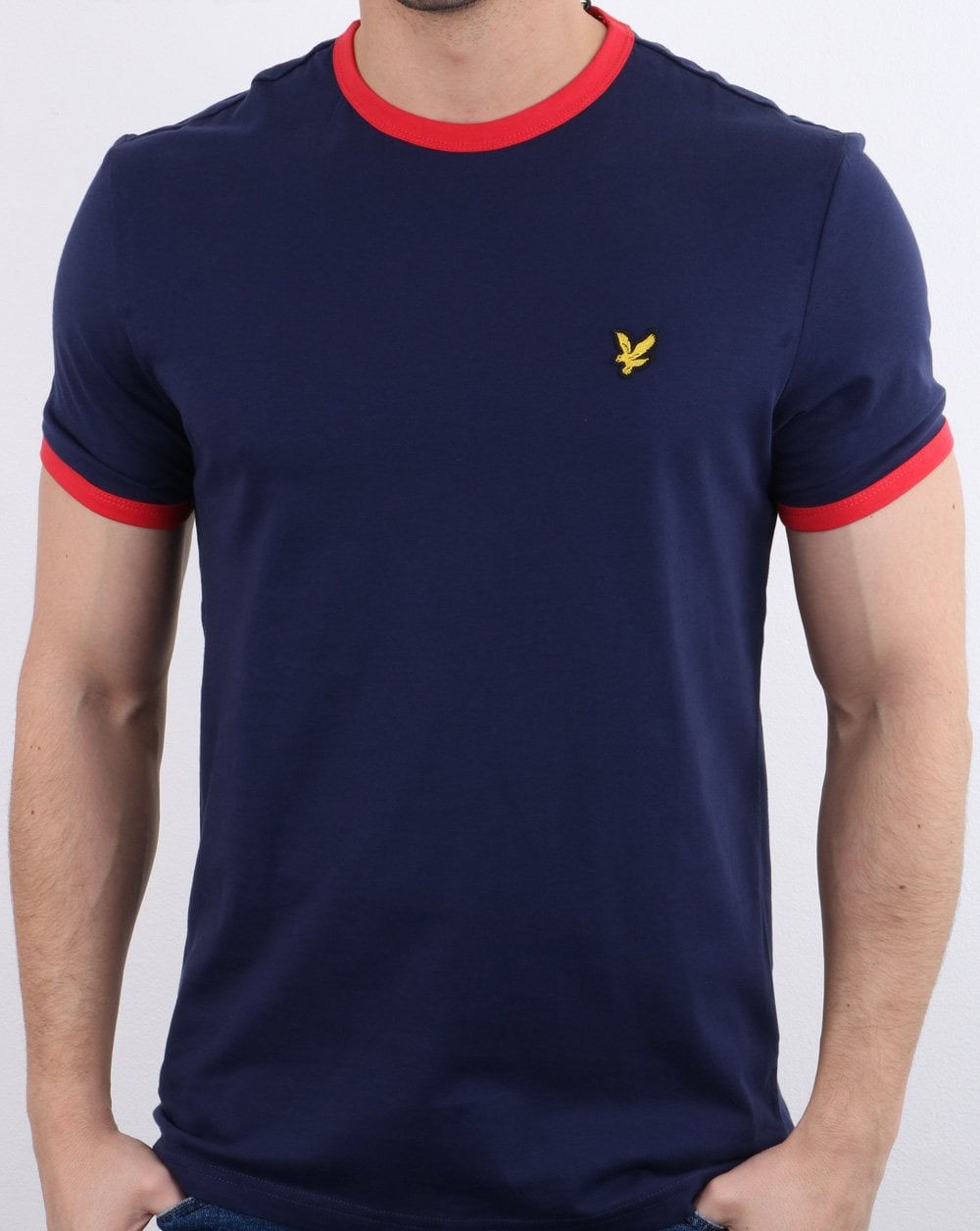 Lyle And Scott Ringer T Shirt Navy/Red