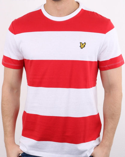 Lyle And Scott – T-Shirt mit breiten Streifen in Rot