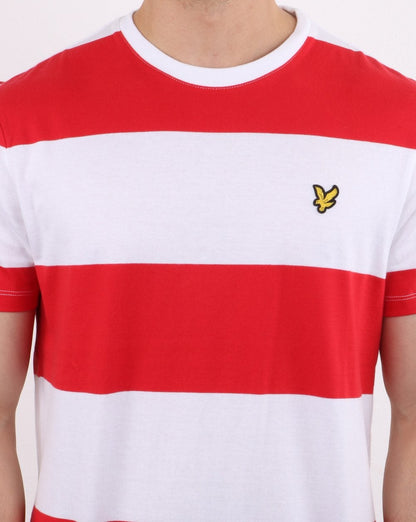 Lyle And Scott – T-Shirt mit breiten Streifen in Rot