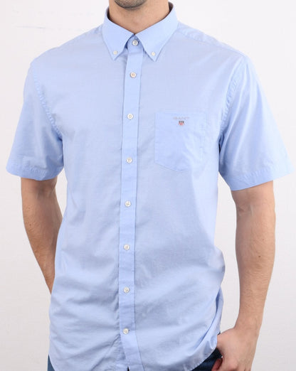 Gant Broadcloth Kurzarmhemd Hamptons Blau
