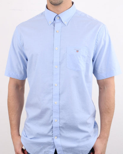 Gant Broadcloth Kurzarmhemd Hamptons Blau