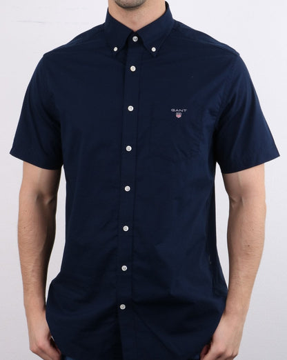 Gant Broadcloth Kurzarmhemd, Marineblau