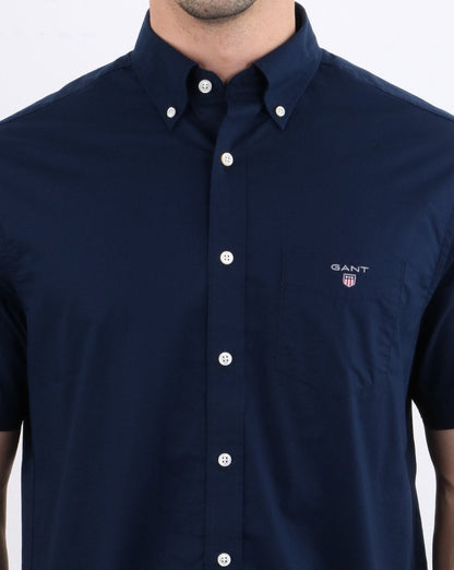 Gant Broadcloth Kurzarmhemd, Marineblau