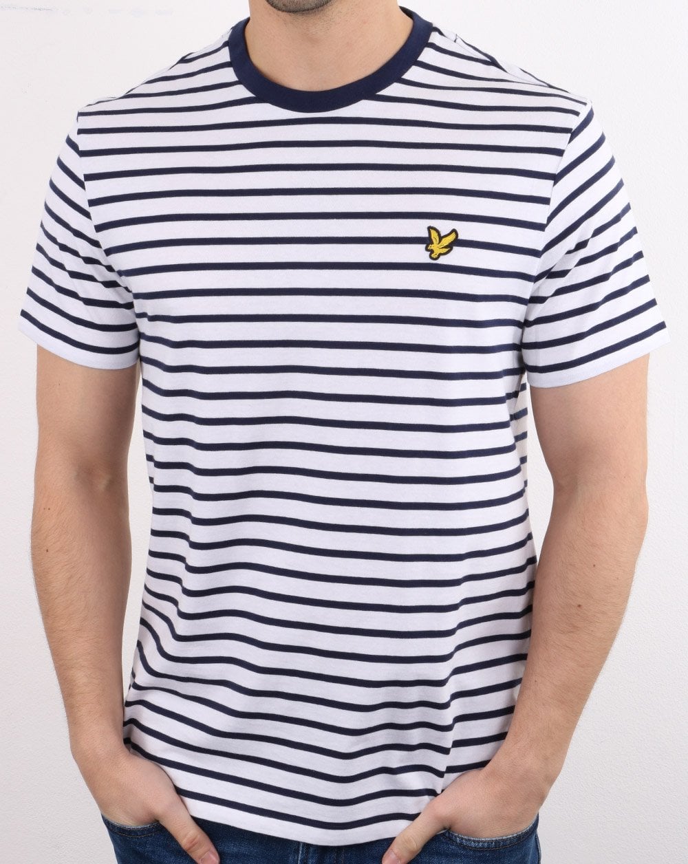 Lyle And Scott Breton Stripe T-shirt White/Navy