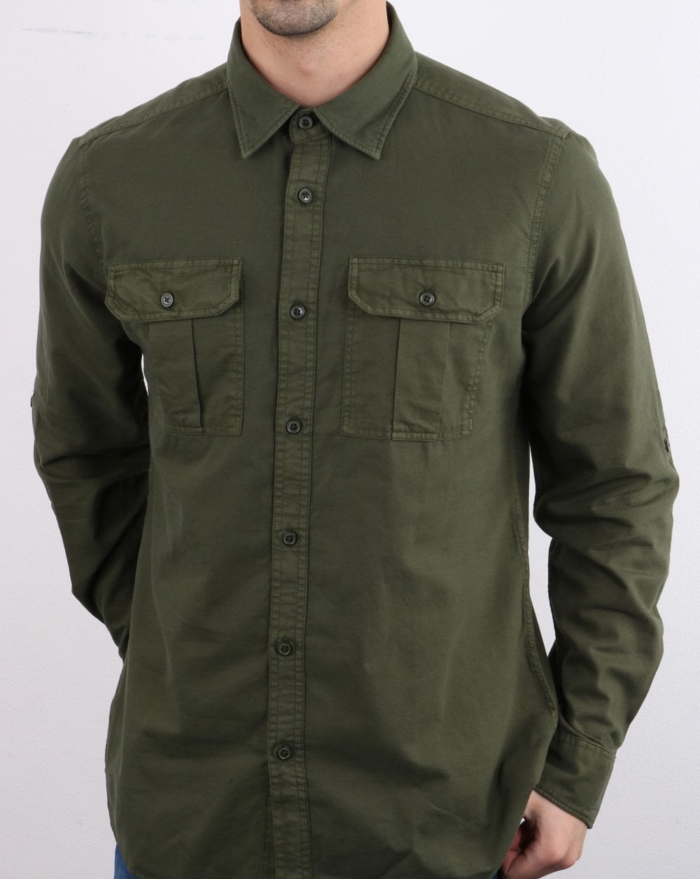 Barbour International Manifold Hemd Khakigrün