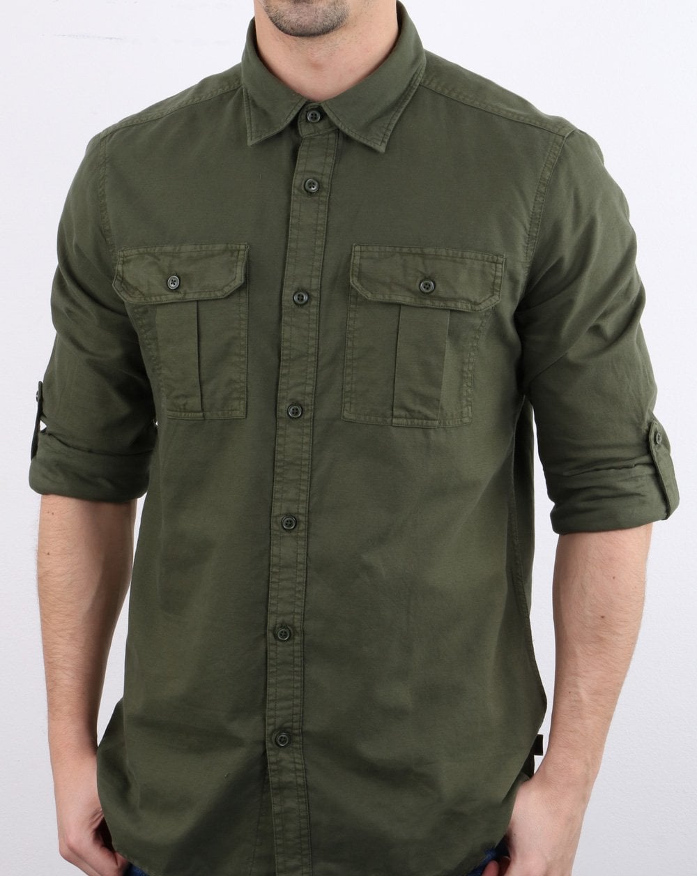 Barbour International Manifold Hemd Khakigrün