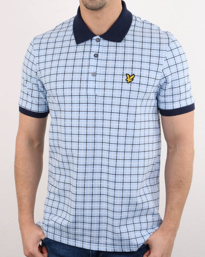 Lyle And Scott Poloshirt mit Karomuster, Poolblau